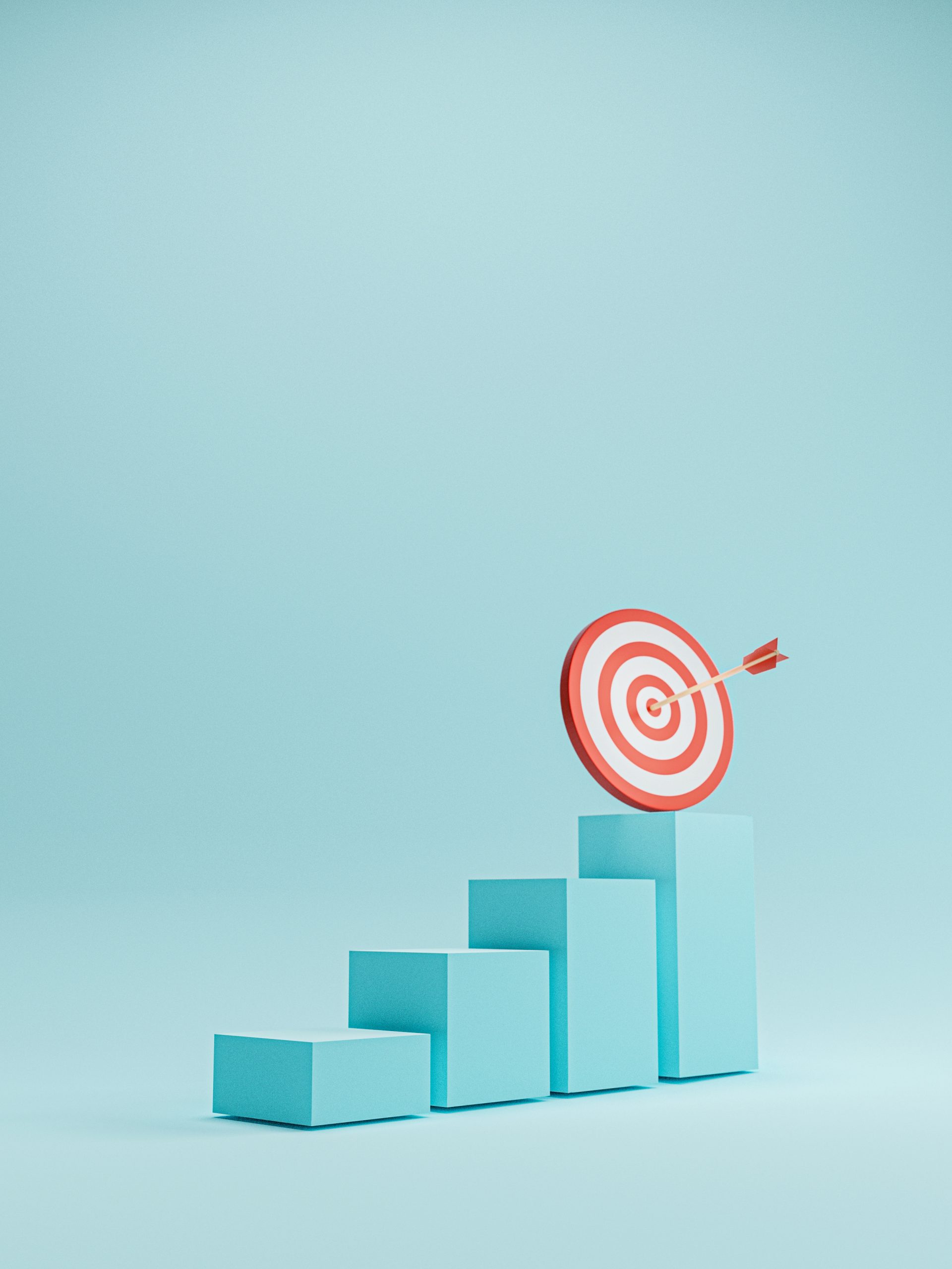 Dartboard with arrow on increasing bar graph for enhance setup b SEO Expert